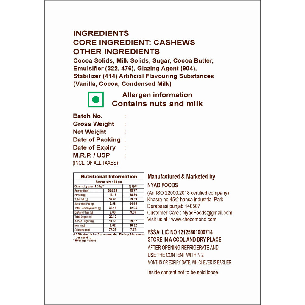 White Chocolate (Cashews)