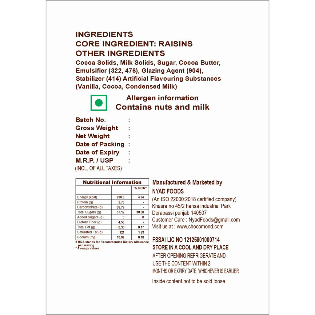 Milk Chocolate (Raisins)